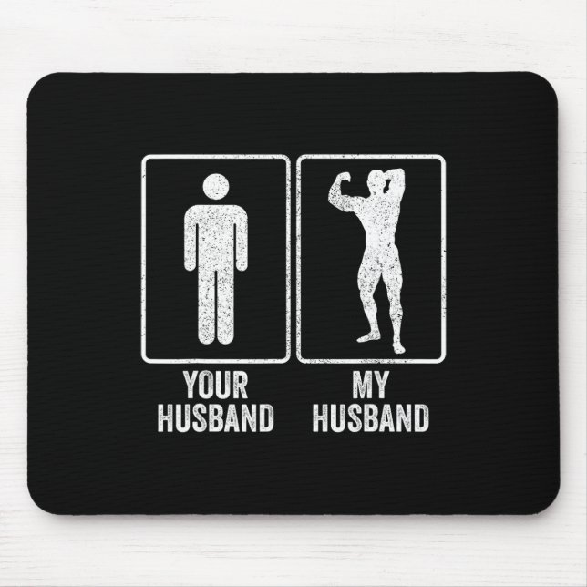 Funny Bodybuilder Bodybuilding Husband Relationshi Mouse Mat (Front)