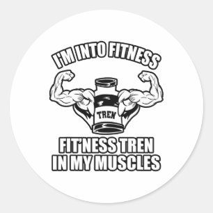 Funny Bodybuilder Classic Round Sticker