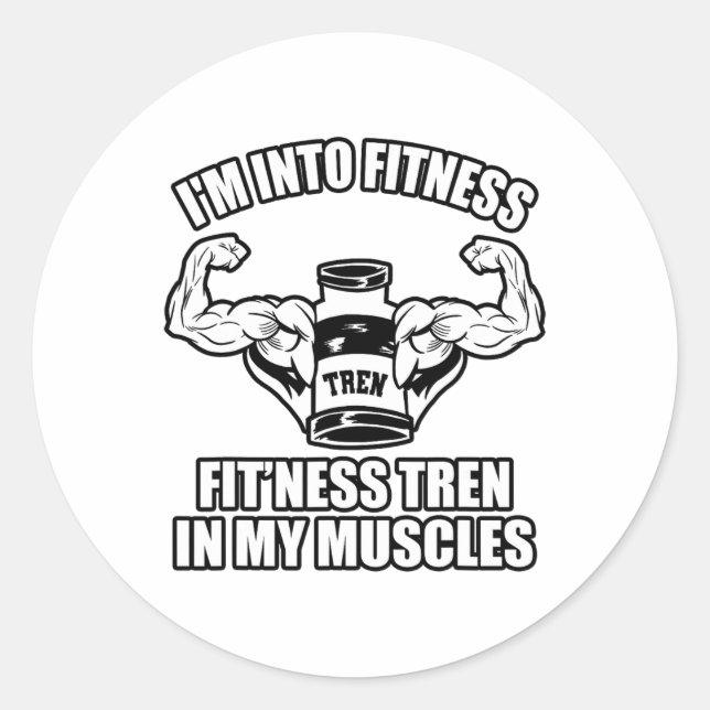 Funny Bodybuilder  Classic Round Sticker (Front)