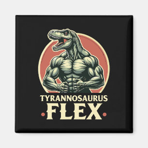 Funny Bodybuilder Tyrannosaurus Flex Gym T-rex Din Magnet