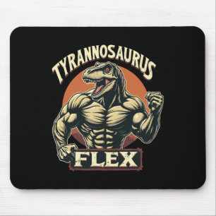 Funny Bodybuilder Tyrannosaurus Flex Gym T-rex Din Mouse Mat