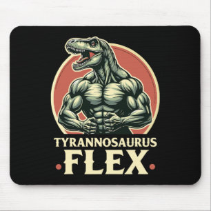 Funny Bodybuilder Tyrannosaurus Flex Gym T-rex Din Mouse Mat