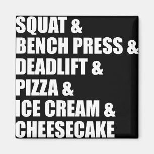 Funny Bodybuilding Gym Pizza Ice Cream Cheese Cake Magnet