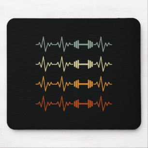 Funny Bodybuilding Heartbeat Gym Weightlifting Bod Mouse Mat