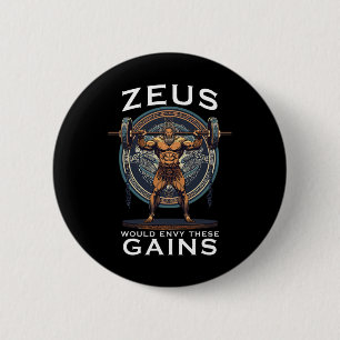 Funny Bodybuilding Muscle Gain Humour Greek God Ze 6 Cm Round Badge
