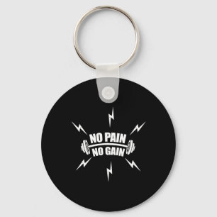 Funny Bodybuilding no Pain No Gain' With Dumbbell Key Ring