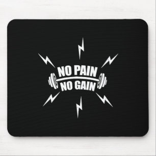 Funny Bodybuilding no Pain No Gain' With Dumbbell  Mouse Mat