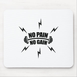 Funny Bodybuilding no Pain No Gain' With Dumbbell  Mouse Mat