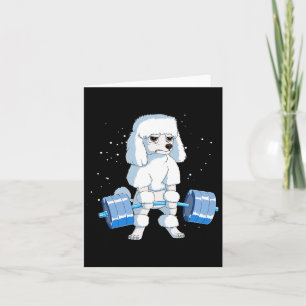 Funny Bodybuilding Poodle Dog Weightlifting Men Wo Card