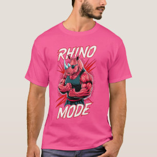 Funny Bodybuilding Rhino Mode Workout Fitness Gym T-Shirt