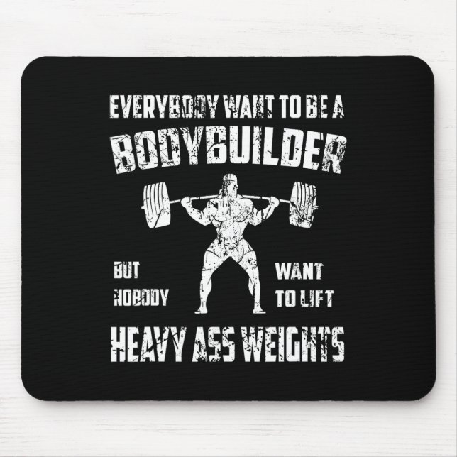 Funny Bodybuilding Shirts. Perfect Exercising Squa Mouse Mat (Front)