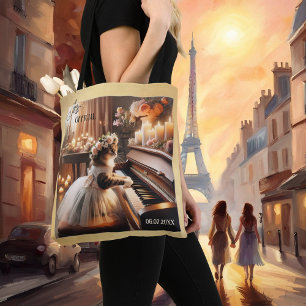 Funny Boho Chic Bridal Cat Wedding Tote Bag