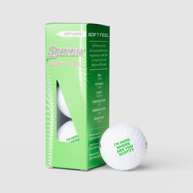 Funny Bold Green Text Golfer Name Lost Golf Balls (Packaging)
