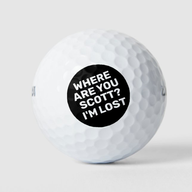 Funny Bold Letters Golfer Name Lost Golf Balls (Front)