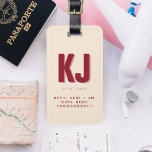 Funny Bold Personalised Monogram Luggage Tag<br><div class="desc">Modern designs featuring bold red typography on blush pink background. Can be customised to any colours. It doesn’t get better than this colour combo. Modern and fun, stunning shades of pink and candy apple red are utterly charming and sweet! Add your contact information to the back or choose to remove....</div>