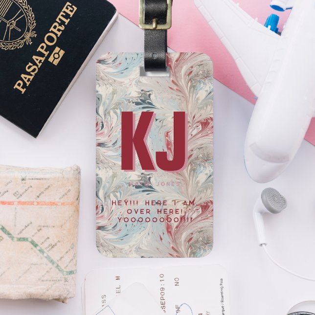 Funny Bold Personalised Monogram Luggage Tag (Creator Uploaded)