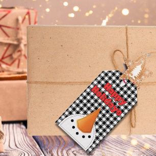 Funny Bold Snowman Happy Holidays Rustic Country Gift Tags