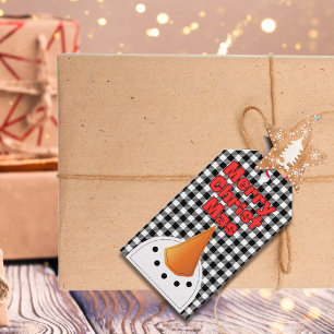 Funny Bold Snowman Merry Christmas Rustic Country Gift Tags