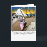 Funny Bon Voyage Cruise Greeting Card<br><div class="desc">Enjoy spreading the laughter with this hilarious Bon Voyage greeting card by artist Bill Abbott; send some laughs along with your good wishes. Bill Abbott's cartoon "Spectickles" the internationally syndicated comic has also appeared in Hallmark U.K.,  Reader's Digest,  Saturday Evening Post and other fine magazines!</div>