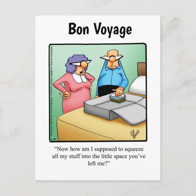 Funny Bon Voyage Humour Postcard (Front)