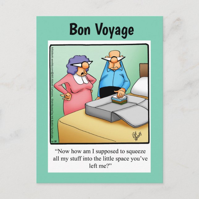 Funny Bon Voyage Humour Postcard (Front)