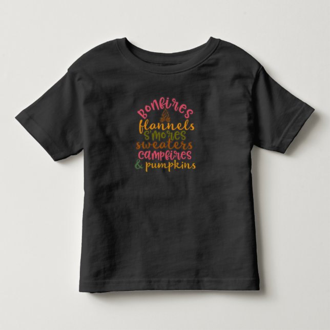 Funny Bonfires Flannels S'mores Smashing Pumpkin Toddler T-Shirt (Front)