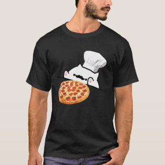 Funny Bongo Cat Pizza Chef Dank Memes T-Shirt