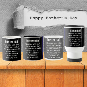 Funny Bonus Dad Appreciation Black Coffee Mug