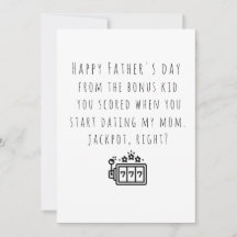 Funny Bonus Dad card from bonus kid