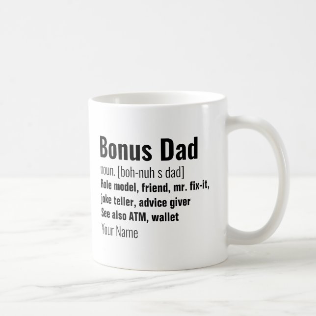 Funny Bonus Dad Definition For Fathers Day Coffee Mug (Right)