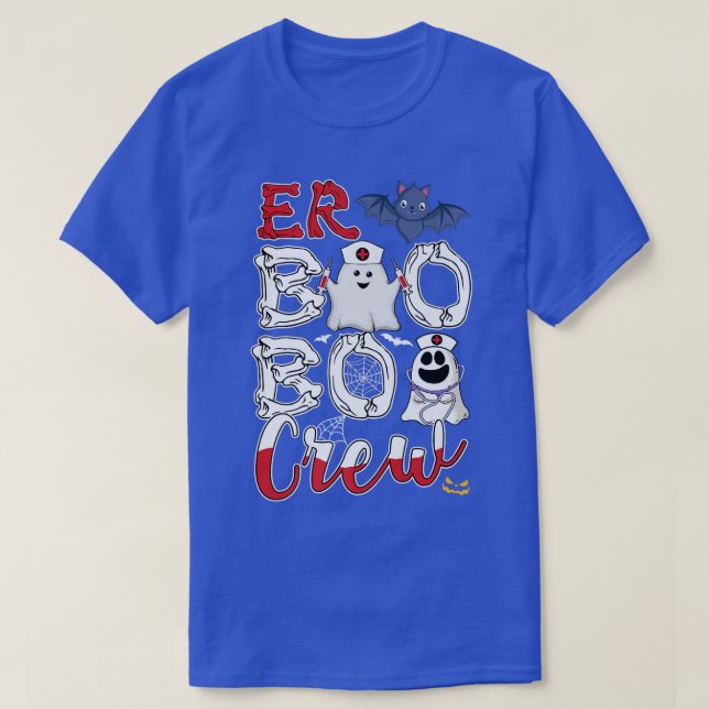 Funny Boo Boo Crew Health Worker Ghost Halloween C T-Shirt (Design Front)