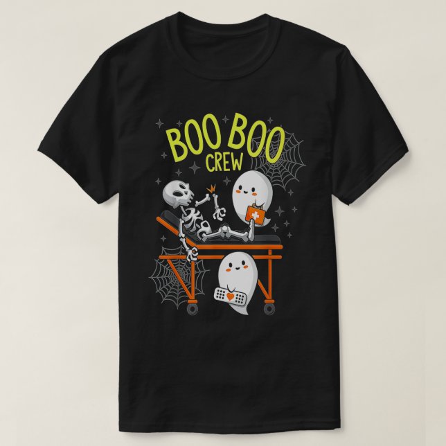 Funny BOO BOO CREW Nurse RN Halloween 2022  T-Shirt (Design Front)