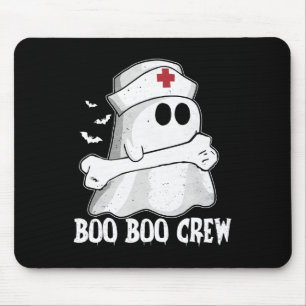 Funny Boo Crew Nurse Shirt Nurse Ghost Women Hallo Mouse Mat