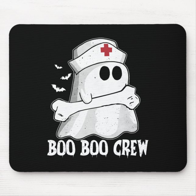 Funny Boo Crew Nurse Shirt Nurse Ghost Women Hallo Mouse Mat (Front)