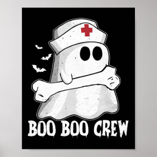 Funny Boo Crew Nurse Shirt Nurse Ghost Women Hallo Poster