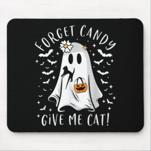 Funny Boo Ghost Black Cat Forget Candy Give Cat Mouse Mat