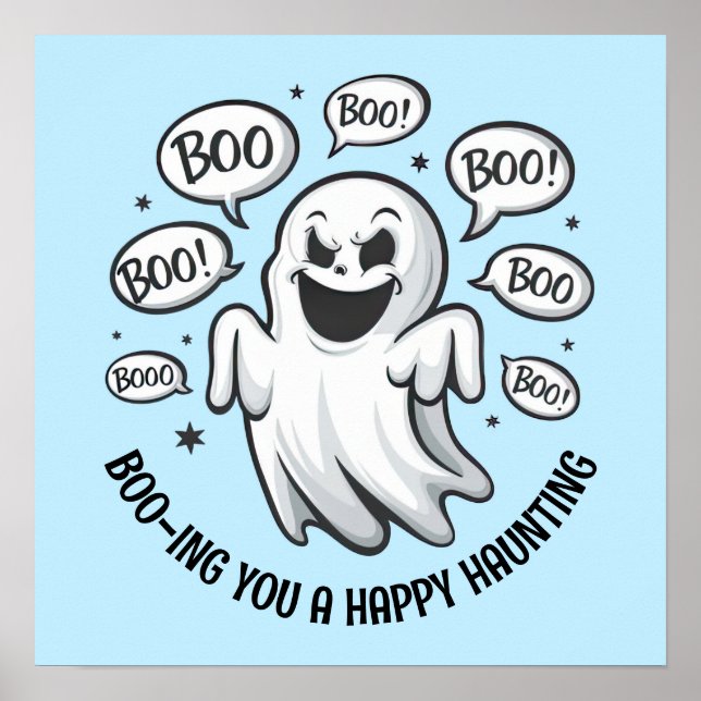 Funny Boo Ghost Poster (Front)