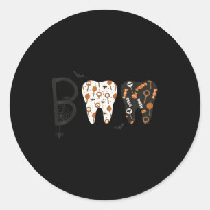 Funny Boo Halloween Candy Dentist Teeth Men Women  Classic Round Sticker