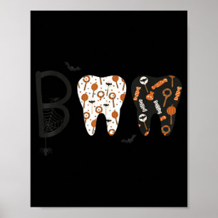 Funny Boo Halloween Candy Dentist Teeth Men Women  Poster