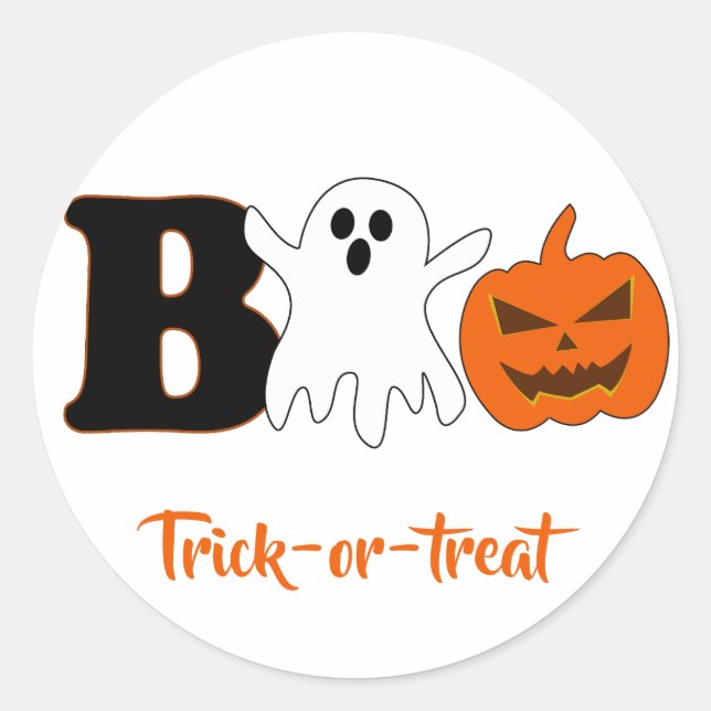 Funny Boo Halloween Sticker (Front)