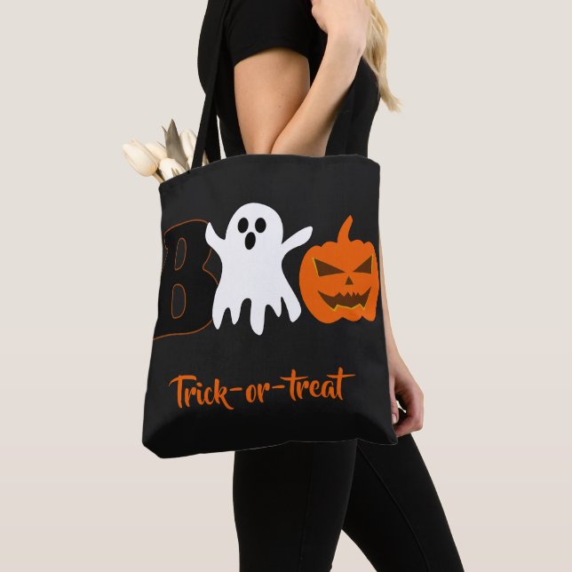 Funny Boo Halloween Tote Bag (Close Up)