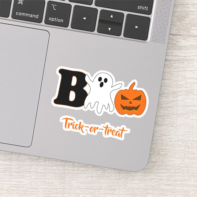 Funny Boo Halloween Vinyl Sticker (Detail)