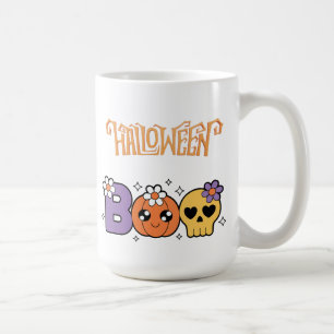 Funny Boo Halloween White &orang Coffee Mug