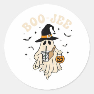 Funny Boo-jee Ghost Halloween Boo Jee Ghost Spooky Classic Round Sticker