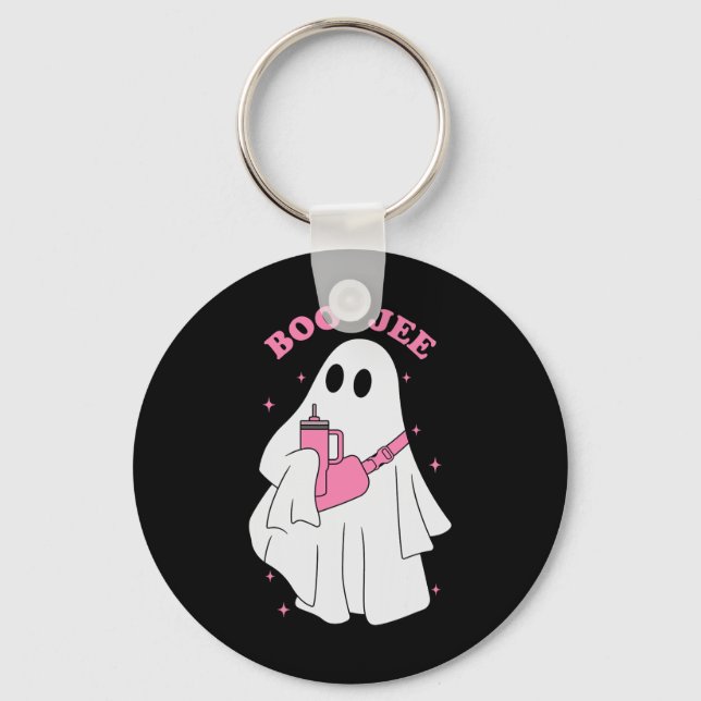 Funny Boo-jee Ghost Halloween Boo Jee Ghost Spooky Key Ring (Front)