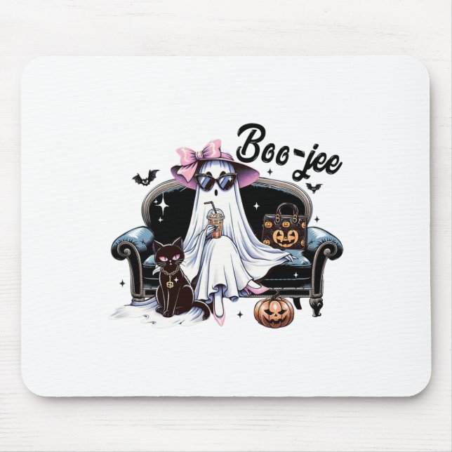 Funny Boo Jee Ghost Halloween Boo Jee Ghost Spooky Mouse Mat (Front)