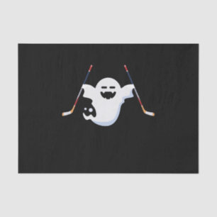 Funny Boo Playing Ice Hockey Halloween Long Sleeve Tissue Paper