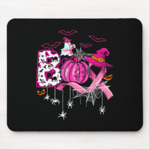 Funny Boo Pumpkin Witch Pink Ribbon Breast Cancer Mouse Mat