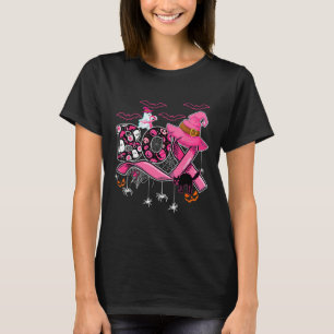Funny Boo Pumpkin Witch Pink Ribbon Breast Cancer T-Shirt