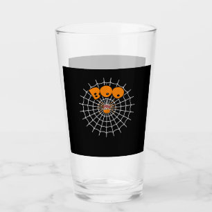 Funny Boo Spider Web Halloween Long Sleeve Glass
